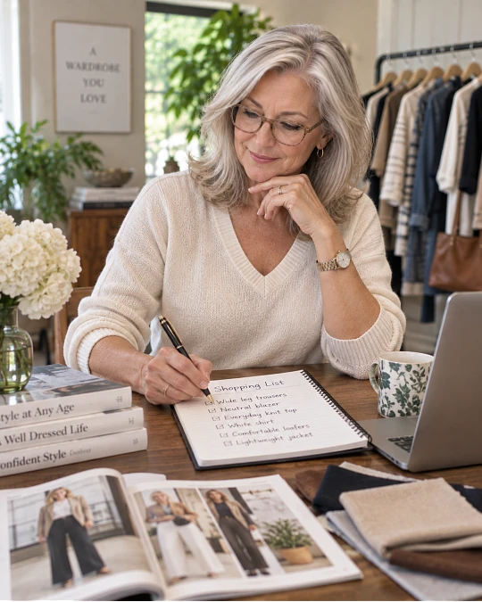 Creating a practical clothing shopping list over 50