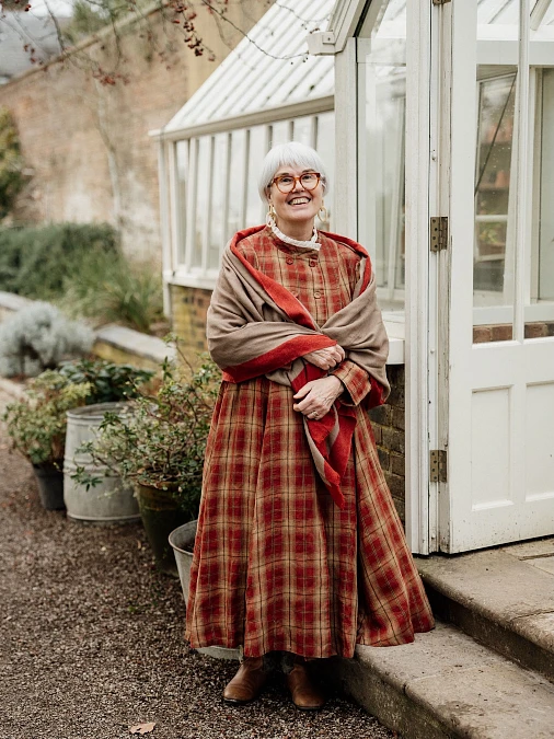 Rustic plaid holiday dress for women over 50