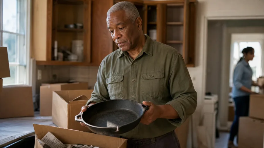 Downsizing possessions before moving into a retirement community at 78