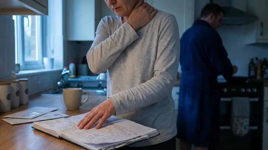 Woman experiencing the physical stress of people-pleasing before setting boundaries