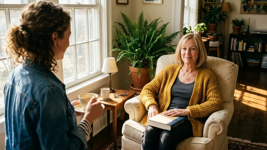 Woman experiencing relief after letting go of people-pleasing and emotional obligations