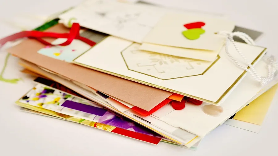 Saved greeting cards and meaningful memories organized at home