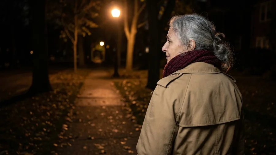 Unhurried evening walk as a daily ritual after 80