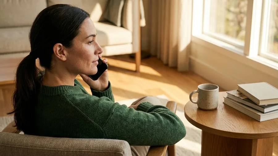 Senior making a phone call to stay connected with family and friends